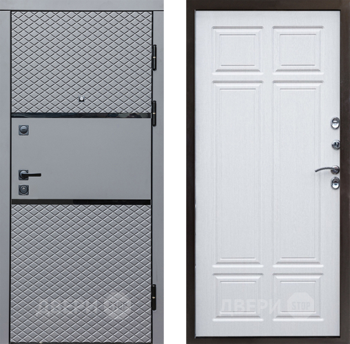 Входная металлическая Дверь Престиж Ромб Премиум Лиственница белая в Котельниках