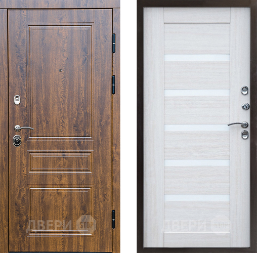 Входная металлическая Дверь Престиж Классика Дуб Царга Лиственница белая в Котельниках