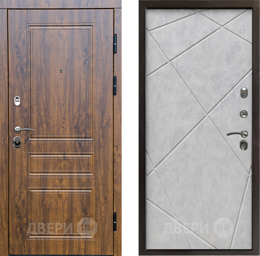 Входная металлическая Дверь Престиж Классика Дуб Лучи Бетон светлый в Котельниках