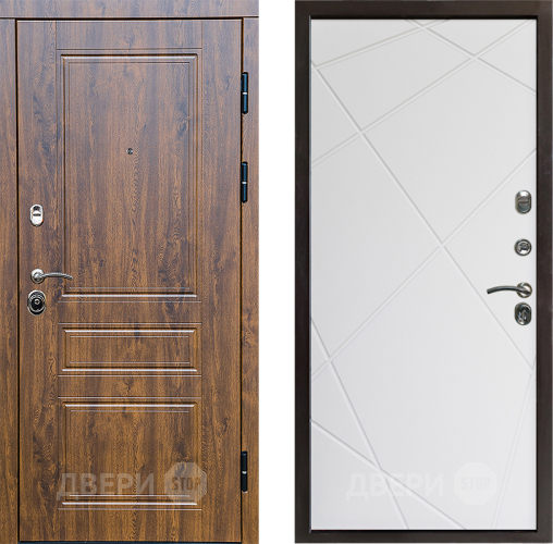 Входная металлическая Дверь Престиж Классика Дуб Лучи Бетон белый в Котельниках