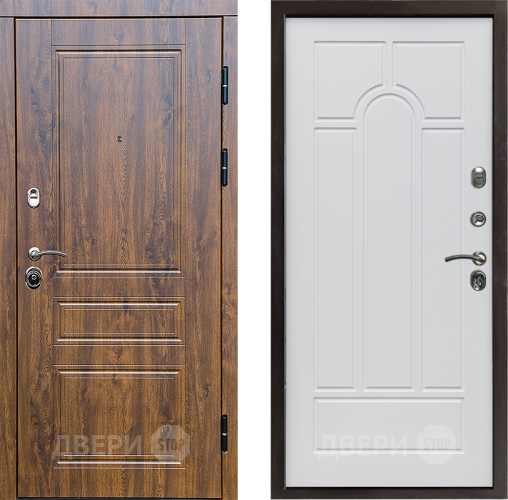 Входная металлическая Дверь Престиж Классика Дуб Арка Белое дерево в Котельниках