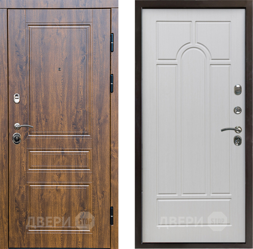 Входная металлическая Дверь Престиж Классика Дуб Арка Лиственница белая в Котельниках