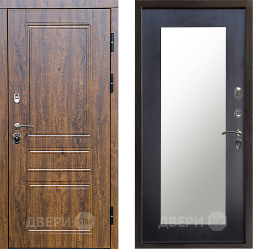 Входная металлическая Дверь Престиж Классика Дуб Зеркло Пастораль Венге в Котельниках
