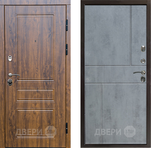 Входная металлическая Дверь Престиж Классика Дуб Горизонт Бетон темный в Котельниках