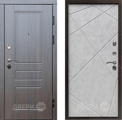 Входная металлическая Дверь Престиж Классика Венге Лучи Бетон светлый в Котельниках