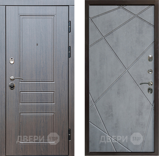 Входная металлическая Дверь Престиж Классика Венге Лучи Бетон темный в Котельниках