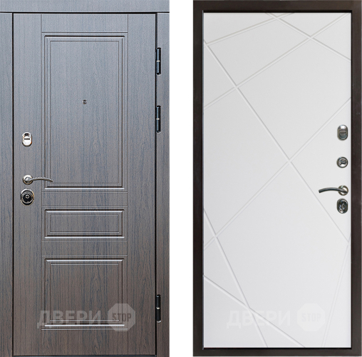 Входная металлическая Дверь Престиж Классика Венге Лучи Бетон белый в Котельниках