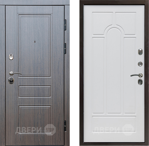 Входная металлическая Дверь Престиж Классика Венге Арка Белое дерево в Котельниках