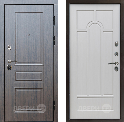 Входная металлическая Дверь Престиж Классика Венге Арка Лиственница белая в Котельниках