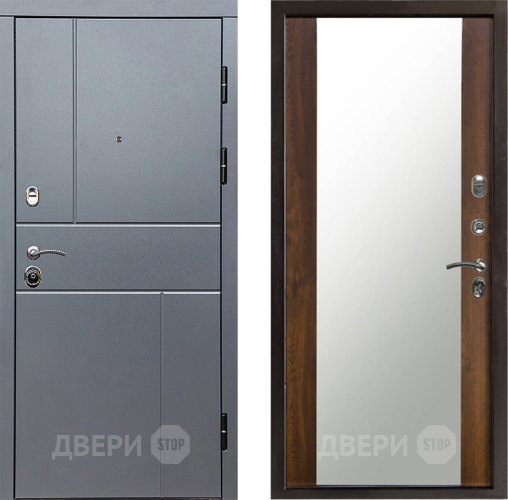 Входная металлическая Дверь Престиж Горизонт Грэй Зеркало Дуб в Котельниках
