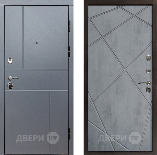 Входная металлическая Дверь Престиж Горизонт Грэй Лучи Бетон темный в Котельниках