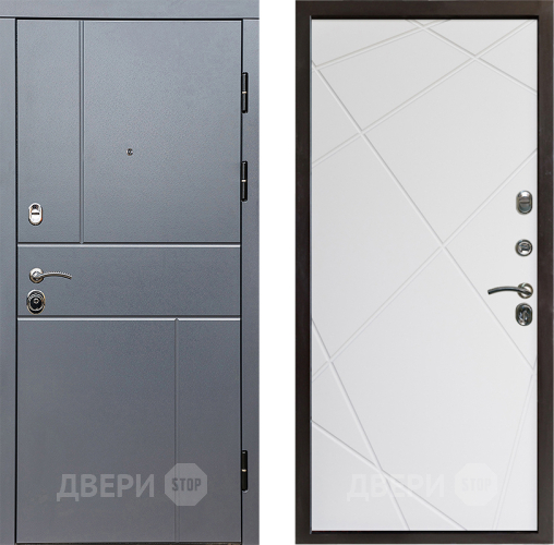 Входная металлическая Дверь Престиж Горизонт Грэй Лучи Бетон белый в Котельниках