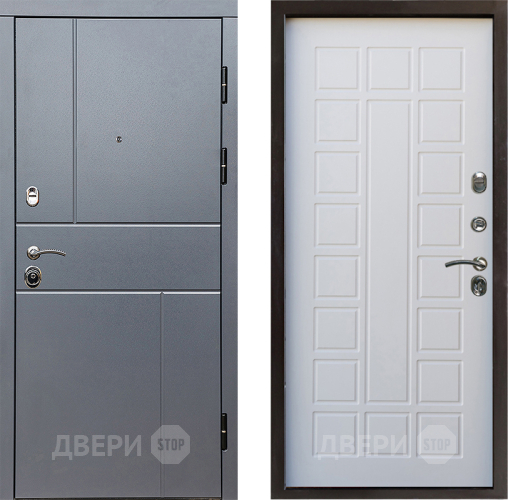 Входная металлическая Дверь Престиж Горизонт Грэй Престиж Белое дерево в Котельниках