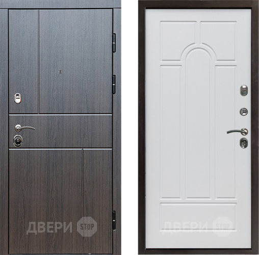 Входная металлическая Дверь Престиж Горизонт Венге Арка Белое дерево в Котельниках