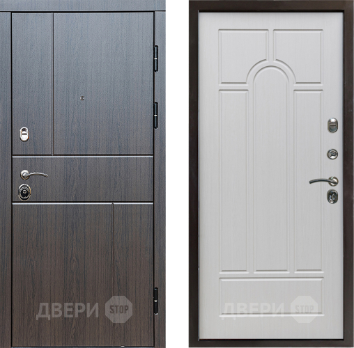 Входная металлическая Дверь Престиж Горизонт Венге Арка Лиственница белая в Котельниках