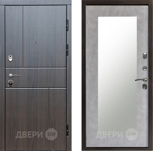 Входная металлическая Дверь Престиж Горизонт Венге Зеркло Пастораль Бетон светлый в Котельниках