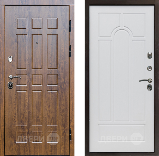 Входная металлическая Дверь Престиж Стандарт Арка Белое дерево в Котельниках