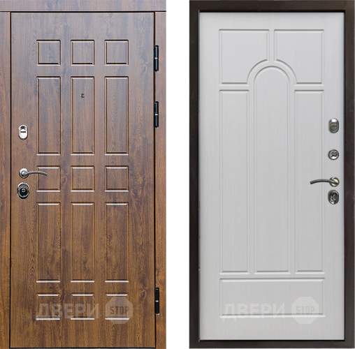 Входная металлическая Дверь Престиж Стандарт Арка Лиственница белая в Котельниках