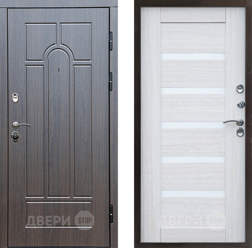 Входная металлическая Дверь Престиж Арка Царга Лиственница белая в Котельниках