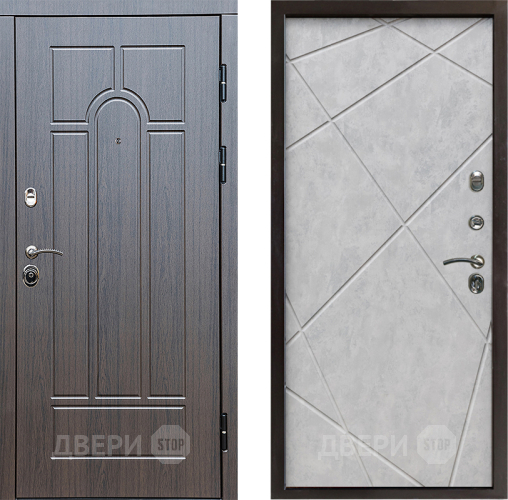 Входная металлическая Дверь Престиж Арка Лучи Бетон светлый в Котельниках