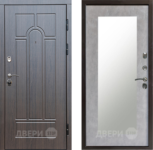 Входная металлическая Дверь Престиж Арка Зеркло Пастораль Бетон светлый в Котельниках