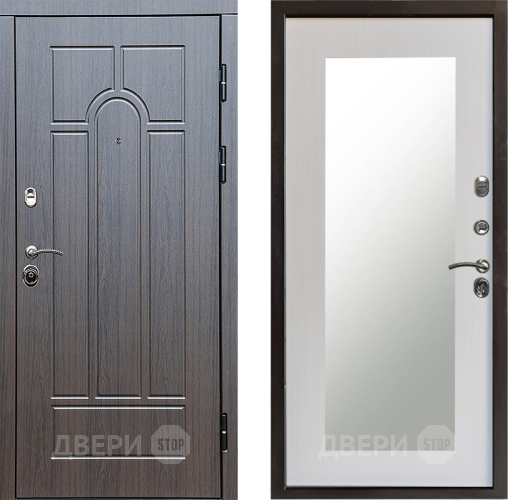 Входная металлическая Дверь Престиж Арка Зеркло Пастораль Лиственница белая в Котельниках