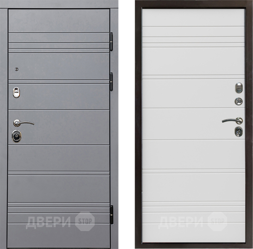 Входная металлическая Дверь Престиж Линия Грэй Line Белый в Котельниках