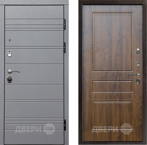 Входная металлическая Дверь Престиж Линия Грэй Классика Дуб в Котельниках