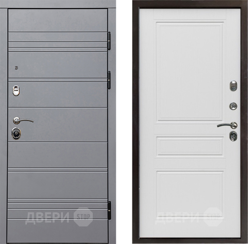 Входная металлическая Дверь Престиж Линия Грэй Классика Лиственница белая в Котельниках