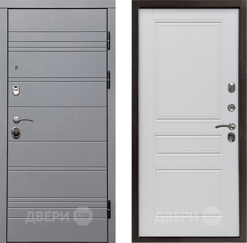 Входная металлическая Дверь Престиж Линия Грэй Классика Белый матовый в Котельниках