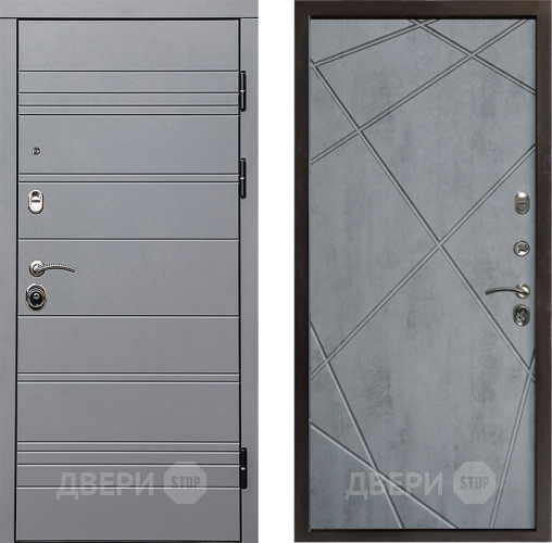 Входная металлическая Дверь Престиж Линия Грэй Лучи Бетон темный в Котельниках