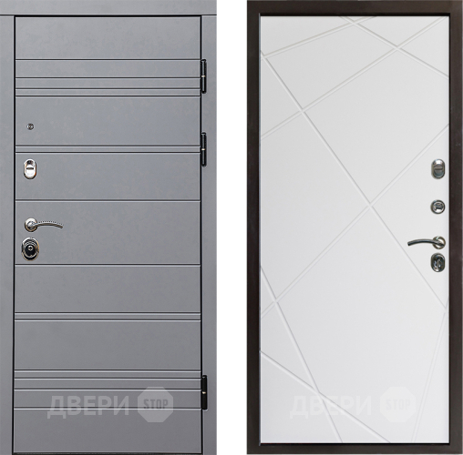 Входная металлическая Дверь Престиж Линия Грэй Лучи Бетон белый в Котельниках