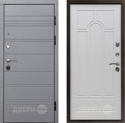 Входная металлическая Дверь Престиж Линия Грэй Арка Лиственница белая в Котельниках