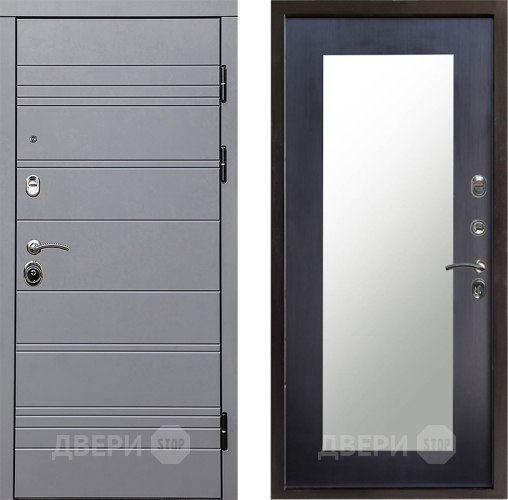 Входная металлическая Дверь Престиж Линия Грэй Зеркло Пастораль Венге в Котельниках