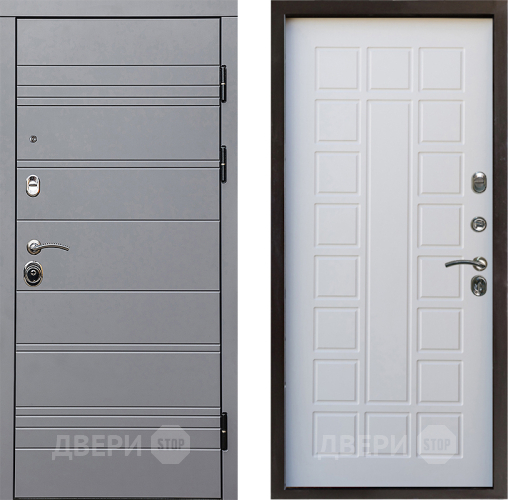 Входная металлическая Дверь Престиж Линия Грэй Престиж Белое дерево в Котельниках