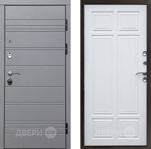 Входная металлическая Дверь Престиж Линия Грэй Премиум Лиственница белая в Котельниках
