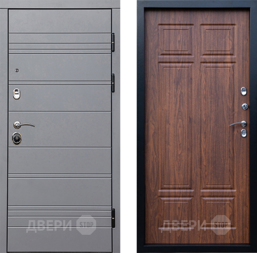 Входная металлическая Дверь Престиж Линия Грэй Премиум Орех темный в Котельниках