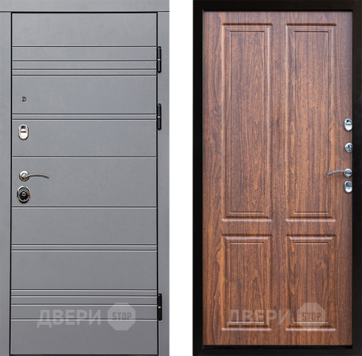 Входная металлическая Дверь Престиж Линия Грэй Премиум Орех светлый в Котельниках