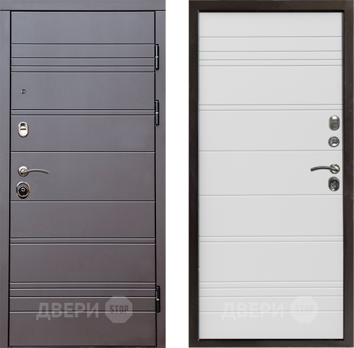 Входная металлическая Дверь Престиж Линия Браун Line Белый в Котельниках