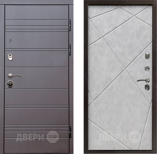 Входная металлическая Дверь Престиж Линия Браун Лучи Бетон светлый в Котельниках