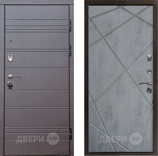 Входная металлическая Дверь Престиж Линия Браун Лучи Бетон темный в Котельниках