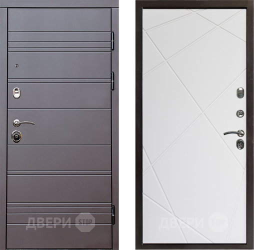 Входная металлическая Дверь Престиж Линия Браун Лучи Бетон белый в Котельниках