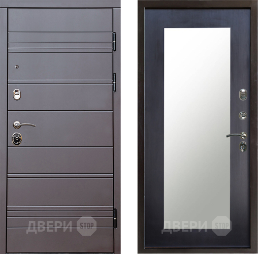 Входная металлическая Дверь Престиж Линия Браун Зеркло Пастораль Венге в Котельниках