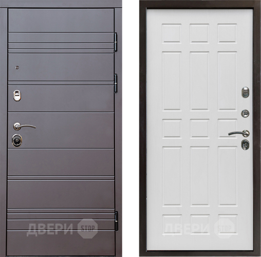 Входная металлическая Дверь Престиж Линия Браун Спарта Белое дерево в Котельниках