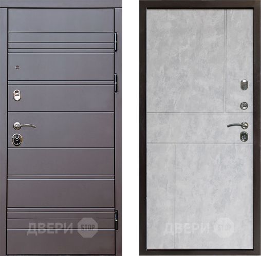 Дверь Престиж Линия Браун Горизонт Бетон светлый в Котельниках