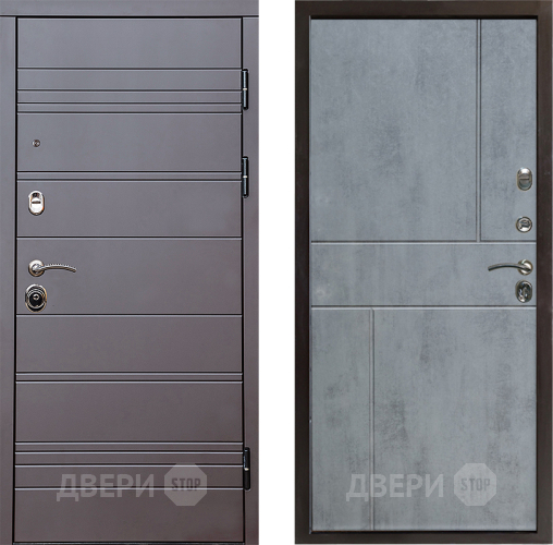 Входная металлическая Дверь Престиж Линия Браун Горизонт Бетон темный в Котельниках