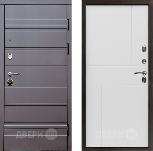 Входная металлическая Дверь Престиж Линия Браун Горизонт Бетон белый в Котельниках