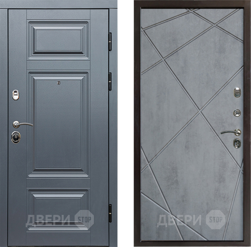 Входная металлическая Дверь Престиж Премиум Лучи Бетон темный в Котельниках