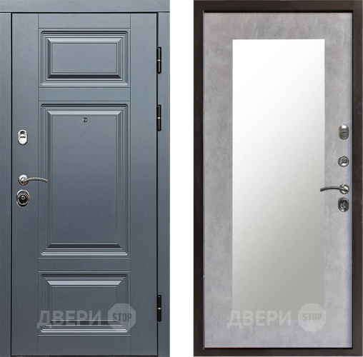 Входная металлическая Дверь Престиж Премиум Зеркло Пастораль Бетон светлый в Котельниках