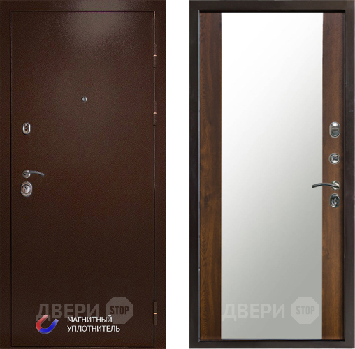 Входная металлическая Дверь Престиж Медь Зеркало Дуб в Котельниках